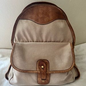 Vintage Marley Hodgson Ghurka Rucksack Deluxe Khaki Leather Trim